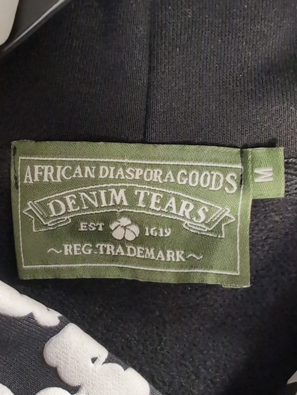Denim Tears African Diaspora Goods Hoodie Size Medium in Black Cotton Wreath